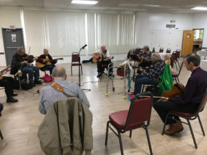 Our Christmas party was a great success. We had a good group (as you can see better by clicking on the picture). The music was enjoyed by young and old.)